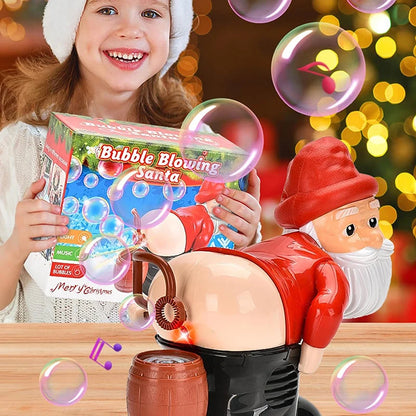 🏆 Limited-time 50% Off! 🎅ready For Christmas!🎄funny Santa Bubble Blowing Machine – Music, Lights & Christmas Bubble Fun