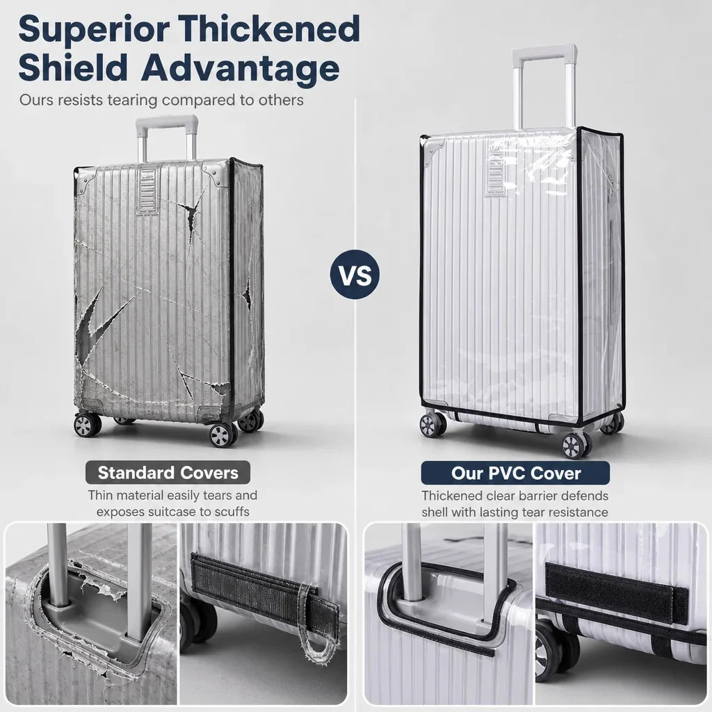Protect Luggage Instantly! Clear PVC Suitcase Cover