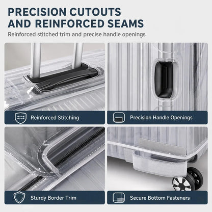 Protect Luggage Instantly! Clear PVC Suitcase Cover