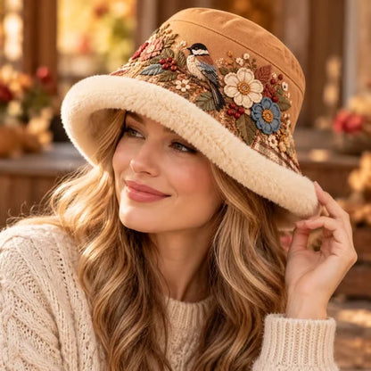🌸 Women’s Cozy Plush-Lined Winter Bucket Hat – Floral & Animal Designs (📦Buy 2 Free Shipping)