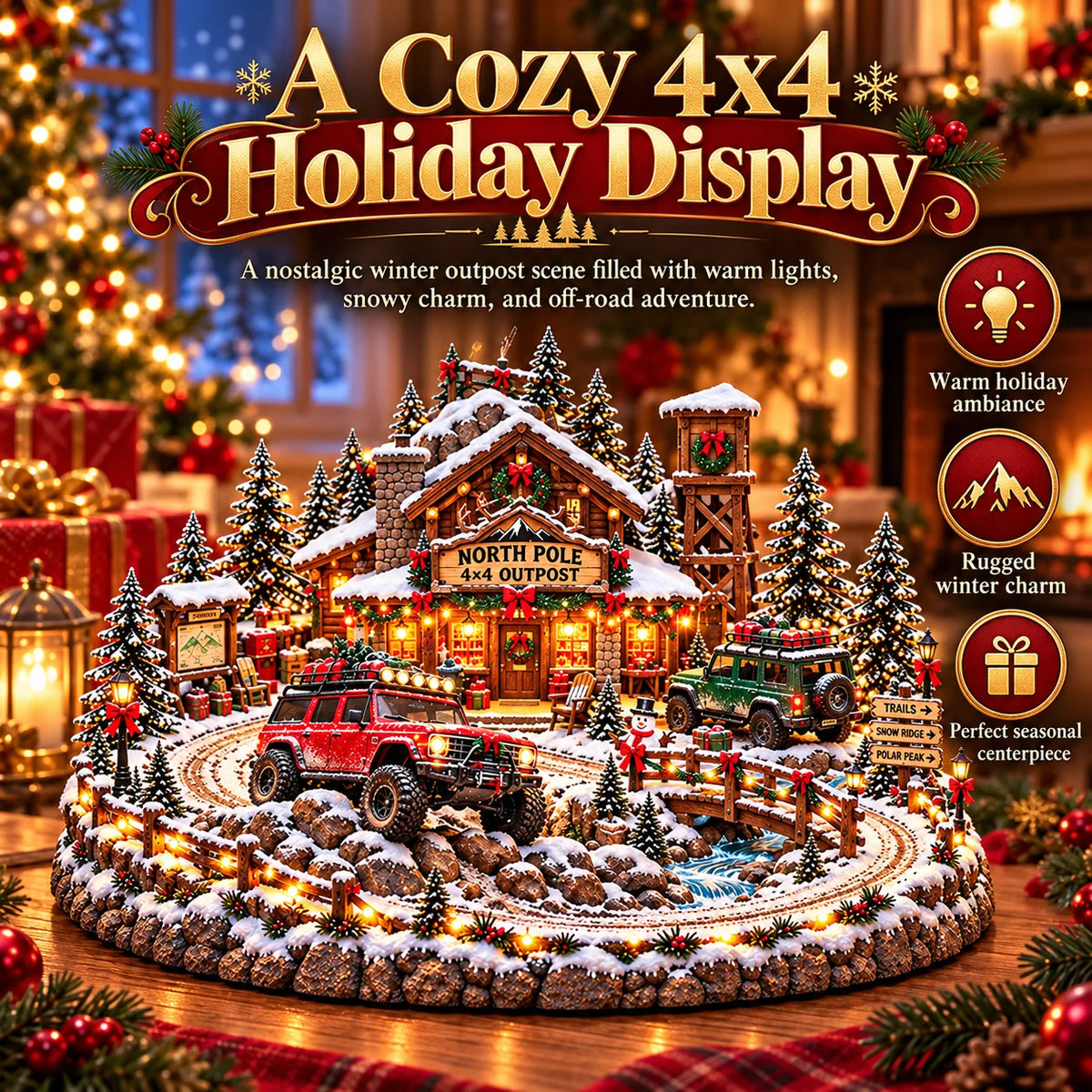 ✨🔥Last Day 49% OFF🔥🚗🎄 Christmas Classic Gas Station Village™ – Lighted Vintage American Gas Station with Classic Cars