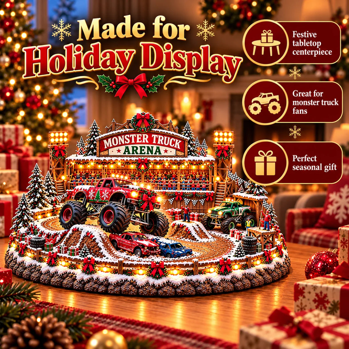 ✨🔥Last Day 49% OFF🔥🚗🎄 Christmas Classic Gas Station Village™ – Lighted Vintage American Gas Station with Classic Cars