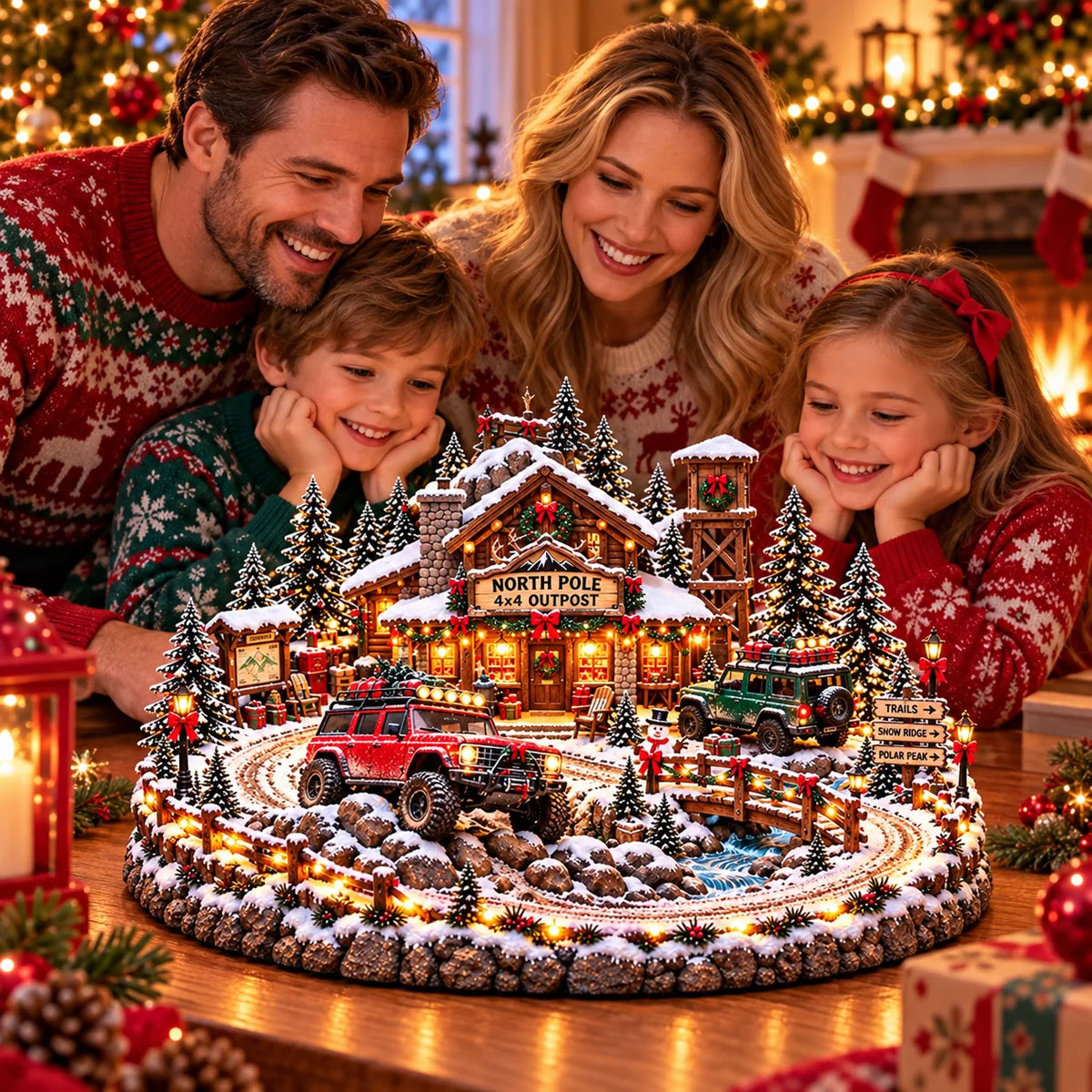 ✨🔥Last Day 49% OFF🔥🚗🎄 Christmas Classic Gas Station Village™ – Lighted Vintage American Gas Station with Classic Cars