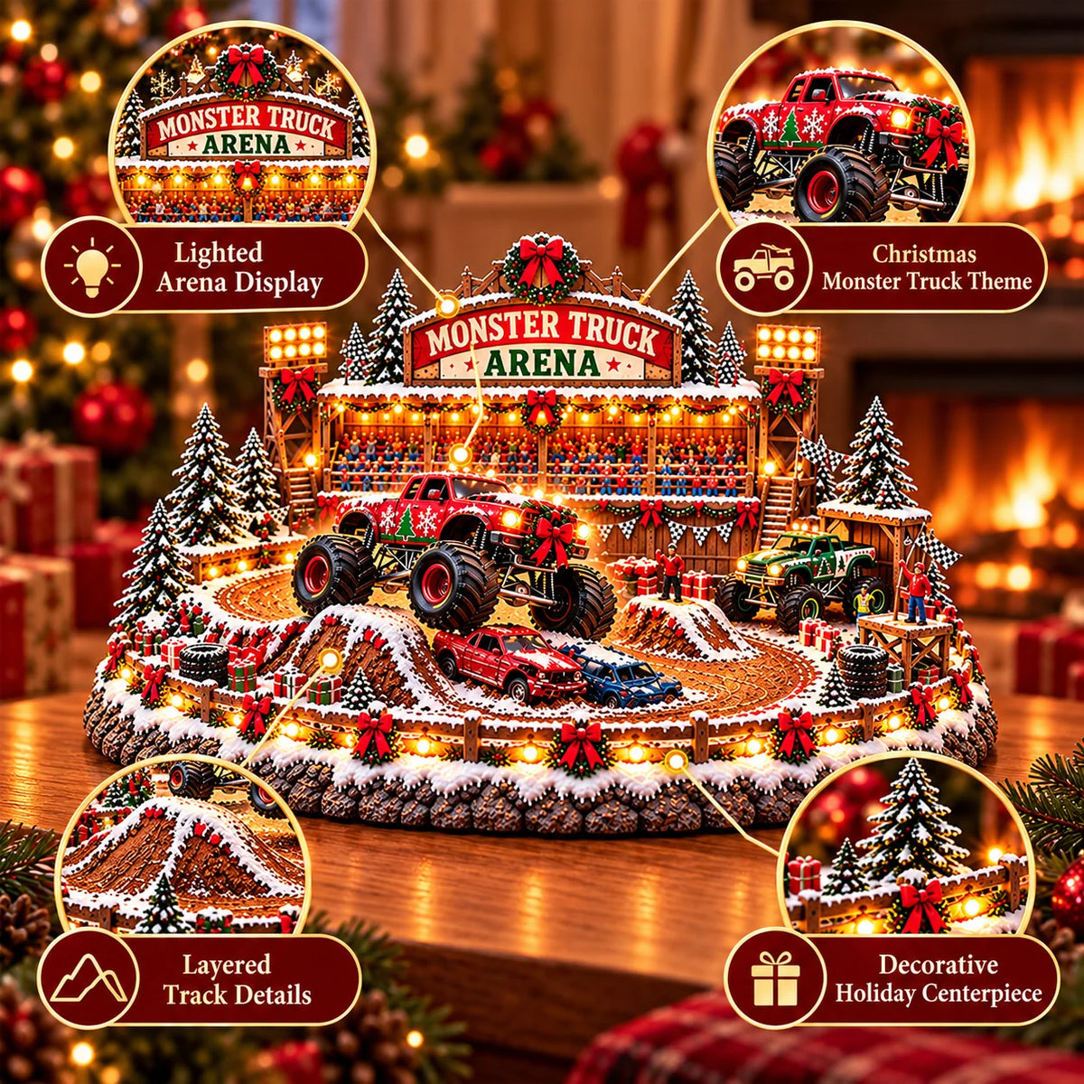 ✨🔥Last Day 49% OFF🔥🚗🎄 Christmas Classic Gas Station Village™ – Lighted Vintage American Gas Station with Classic Cars