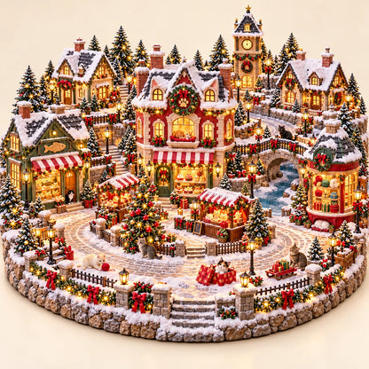 Christmas Cat Village 🐱🎄 – Lighted Cat Lover’s Holiday Scene 🌟🌟