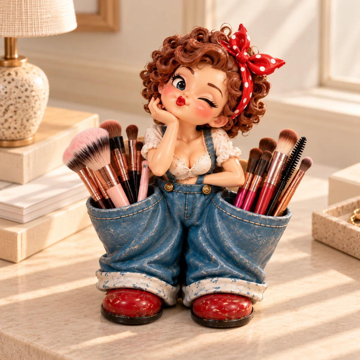 🌞 Retro Girl Multi-Purpose Organizer & Cute Home Decor
