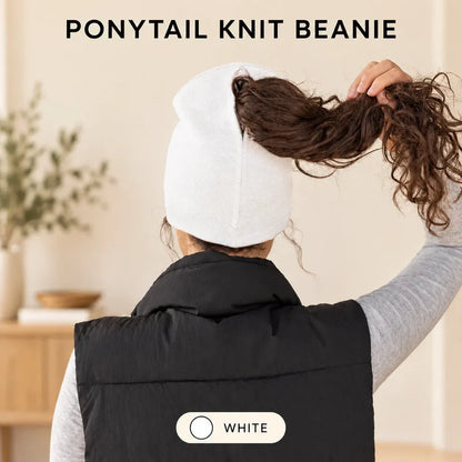 🧲 Women's Magnetic Ponytail Beanie – Hat with Magnetic Hair Opening for Ponytails, Buns & Braids