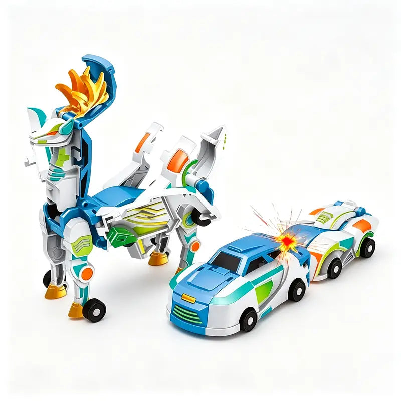 2-in-1 Magnetic Transforming Dragon Car Toy – Racing Car Set