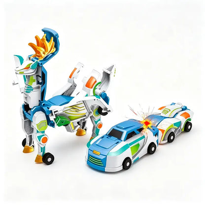 2-in-1 Magnetic Transforming Dragon Car Toy – Racing Car Set