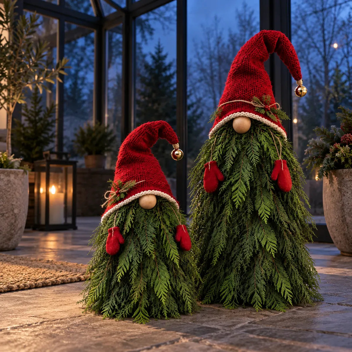 2-Piece Whimsical Winter Gnome Porch Set