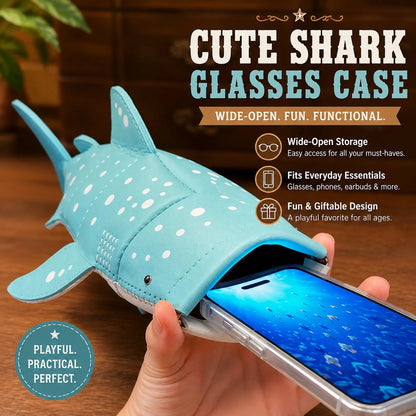 🔥 🦈🌊Cute Shark Glasses Case | Shark-Shaped Storage Pouch For Everyday Essentials