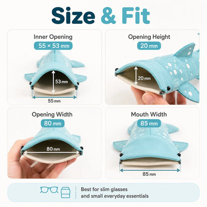 🔥 🦈🌊Cute Shark Glasses Case | Shark-Shaped Storage Pouch For Everyday Essentials