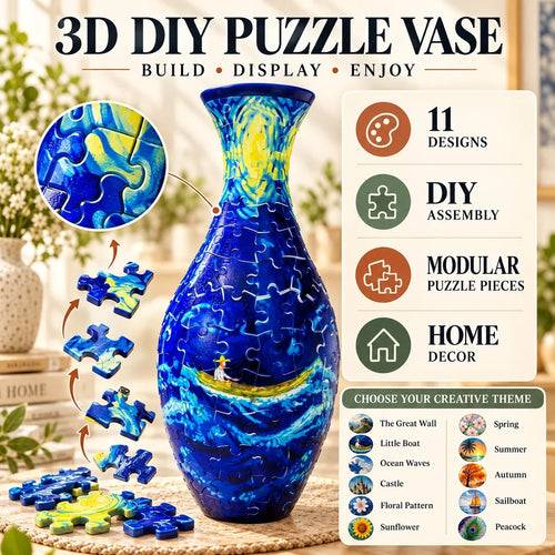 ✨🔥Hot Sale🔥 ✨ 3d Diy Puzzle Vase – 11 Creative Designs, Decorative Flower Vase & Craft Gift