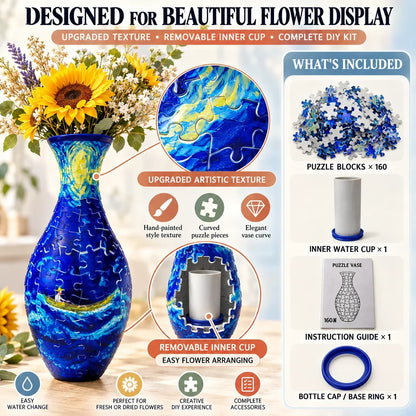 ✨🔥Hot Sale🔥 ✨ 3d Diy Puzzle Vase – 11 Creative Designs, Decorative Flower Vase & Craft Gift