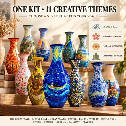 ✨🔥Hot Sale🔥 ✨ 3d Diy Puzzle Vase – 11 Creative Designs, Decorative Flower Vase & Craft Gift