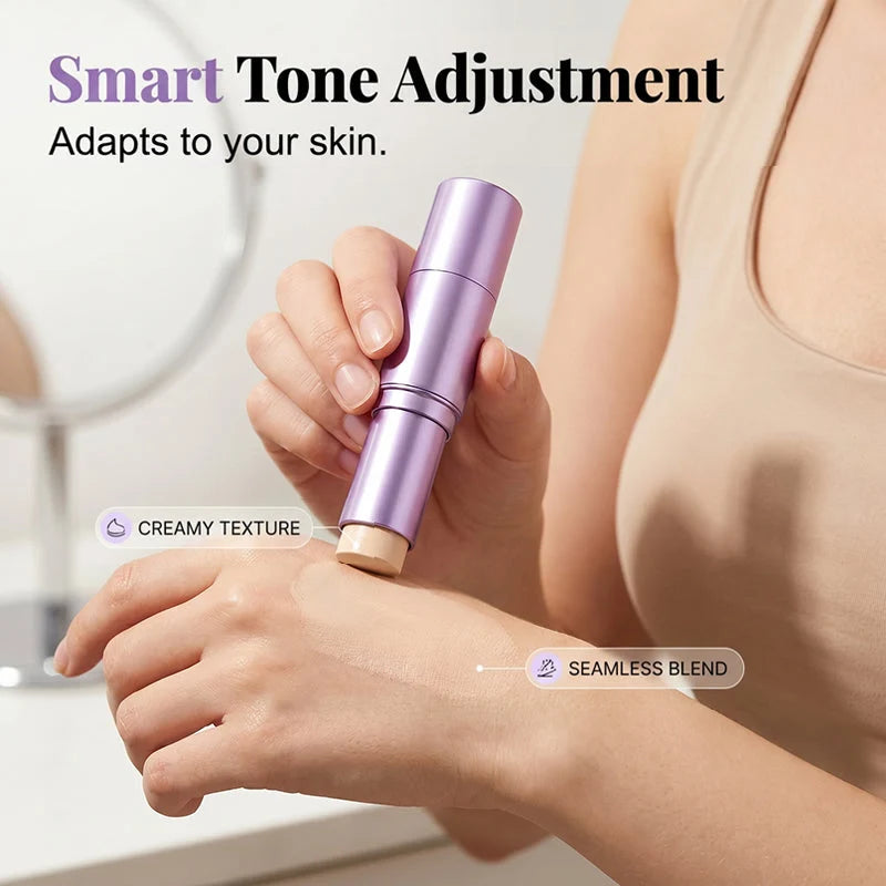 🤍Limited Buy 2 Get 1 Free!!💄 2-in-1 Color Changing Foundation Stick ✨Conceals Blemishes & Redness, Long Lasting 💗