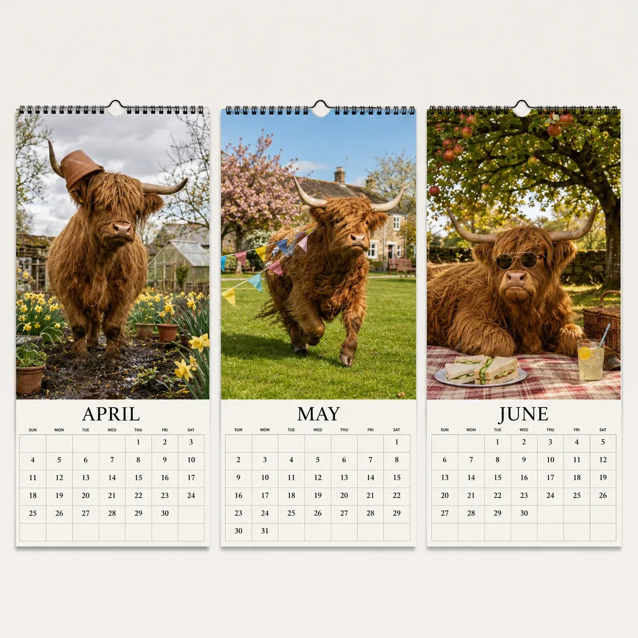2027 Grumpy Highland Cows Calendar