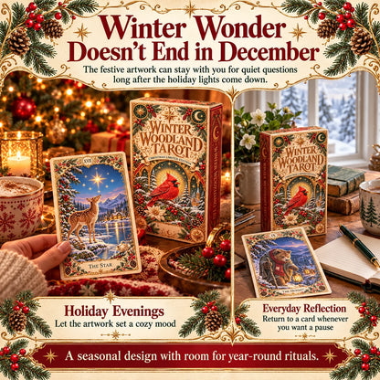 ⏳ Last Day 49% OFF – 🎄 Winter Woodland Tarot | Christmas Limited Edition with Cozy Forest Animals & Vintage Holiday Artwork ✨