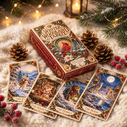 ⏳ Last Day 49% OFF – 🎄 Winter Woodland Tarot | Christmas Limited Edition with Cozy Forest Animals & Vintage Holiday Artwork ✨