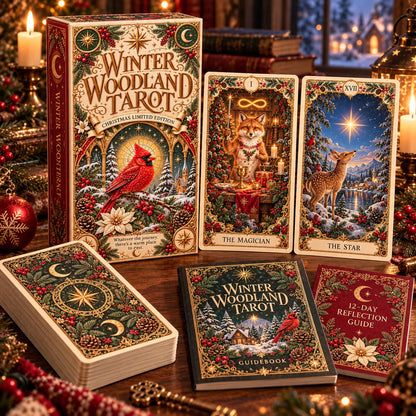 ⏳ Last Day 49% OFF – 🎄 Winter Woodland Tarot | Christmas Limited Edition with Cozy Forest Animals & Vintage Holiday Artwork ✨
