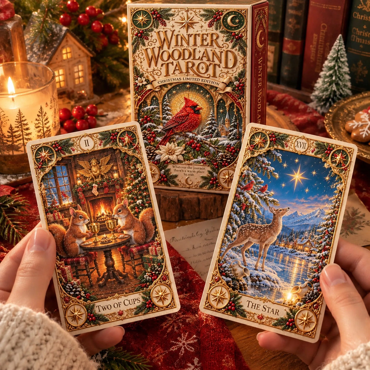 ⏳ Last Day 49% OFF – 🎄 Winter Woodland Tarot | Christmas Limited Edition with Cozy Forest Animals & Vintage Holiday Artwork ✨