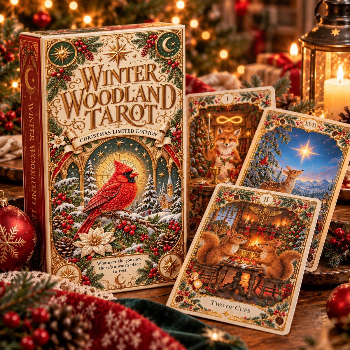 ⏳ Last Day 49% OFF – 🎄 Winter Woodland Tarot | Christmas Limited Edition with Cozy Forest Animals & Vintage Holiday Artwork ✨