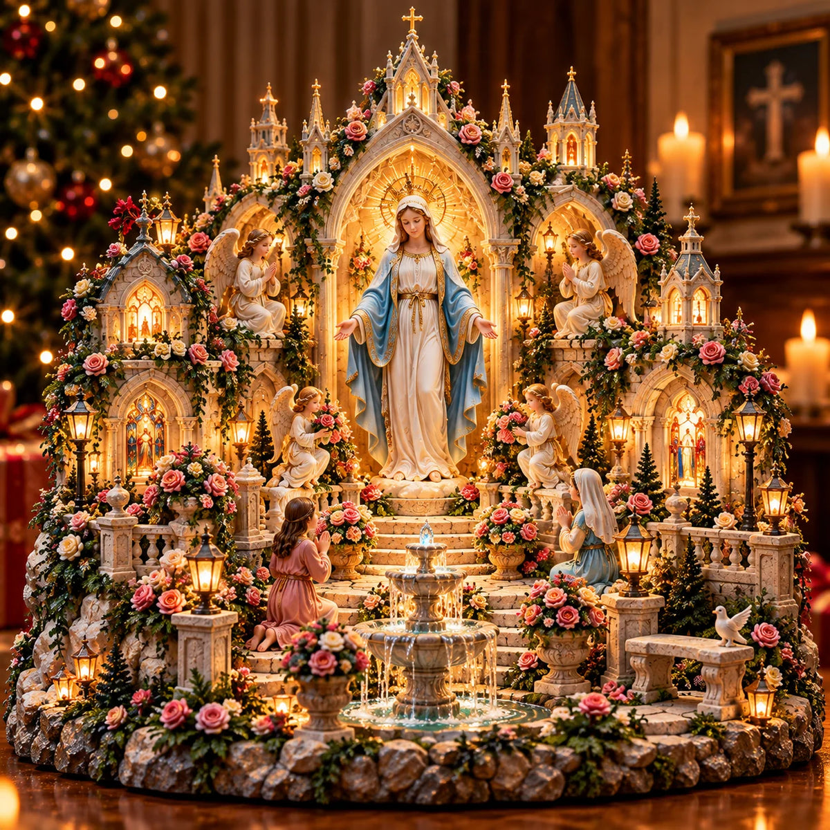 🌹 A Mother's Love, A Light of Grace ⭐⭐ Virgin Mary LED Sanctuary – Faith, Hope & Everlasting Love