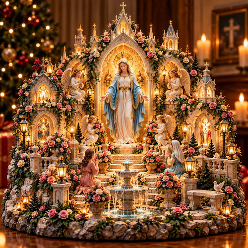 🌹 A Mother's Love, A Light of Grace ⭐⭐ Virgin Mary LED Sanctuary – Faith, Hope & Everlasting Love