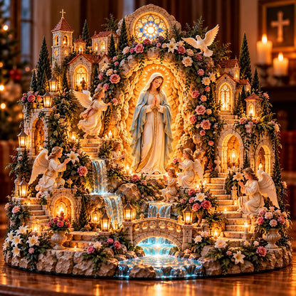 🌹 A Mother's Love, A Light of Grace ⭐⭐ Virgin Mary LED Sanctuary – Faith, Hope & Everlasting Love