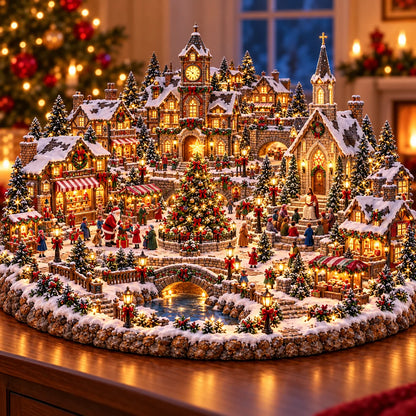 Christmas Village Lighting Night ✨🎄 – Lighted Holiday Scene with Jesus & Santa Claus ✝️🎅