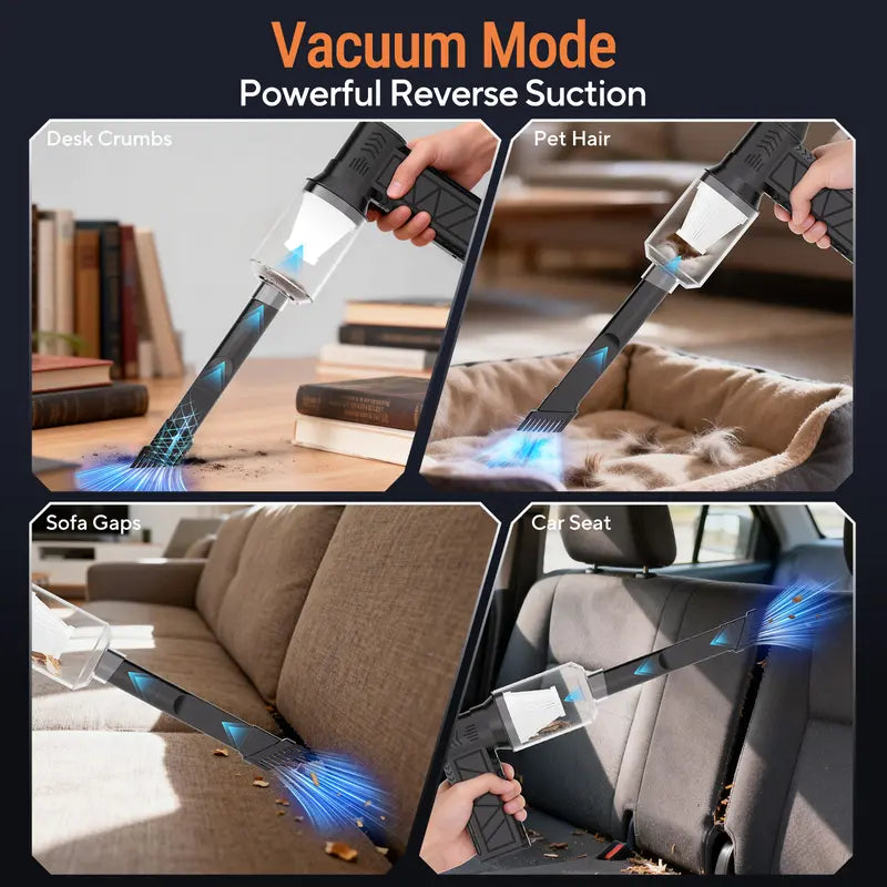 2-in-1 Cordless Air Duster & Vacuum – 130,000 Rpm Rechargeable Turbo Blower