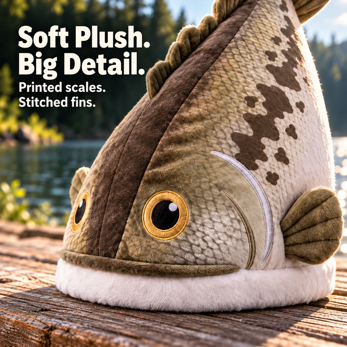 🔥🔥🔥Last Day 49% OFF - Big Bite Bass Tail-Flapping Plush Fish Hat