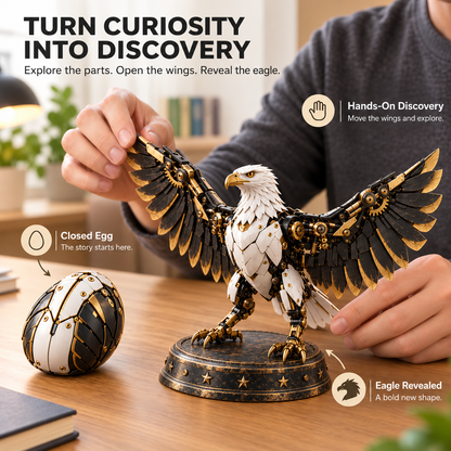 🦅 Egg To Bald Eagle – 2-in-1 Transforming Mechanical Figure