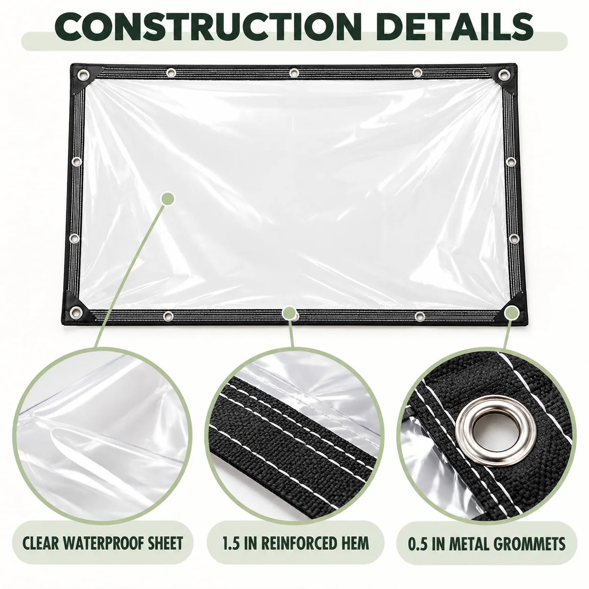 Heavy-Duty Clear Waterproof Tarps