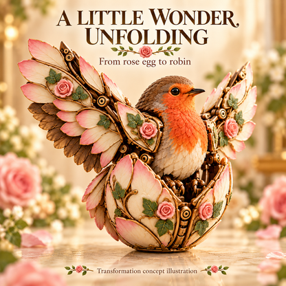 🌹🐦 Rosewing Robin – 2-in-1 Rose Egg to Mechanical Bird Transforming Figure