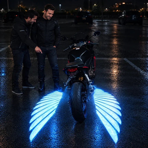 🔥 LAST DAY 48% OFF 🏍️ IP67 Waterproof & Dustproof Angel Wing Motorcycle LED Projector Lights (1 Pair)