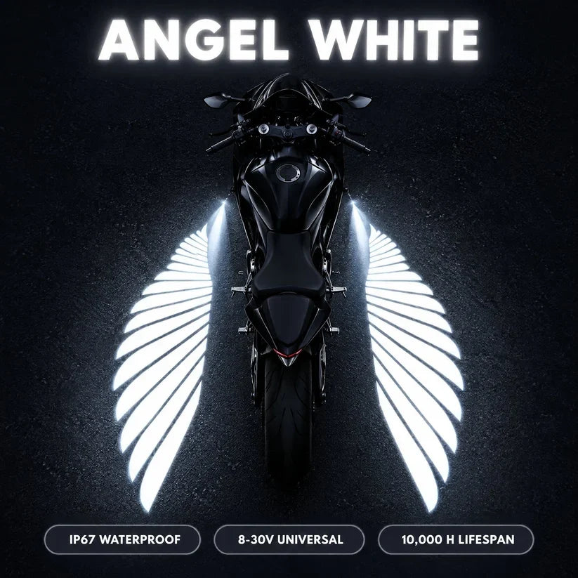🔥 LAST DAY 48% OFF 🏍️ IP67 Waterproof & Dustproof Angel Wing Motorcycle LED Projector Lights (1 Pair)