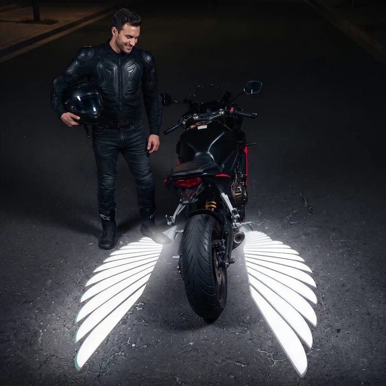 🔥 LAST DAY 49% OFF 🏍️ IP67 Waterproof & Dustproof Angel Wing Motorcycle LED Projector Lights (1 Pair)🥳