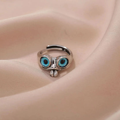 🐸cute Adjustable Open Ring With Big Eyes