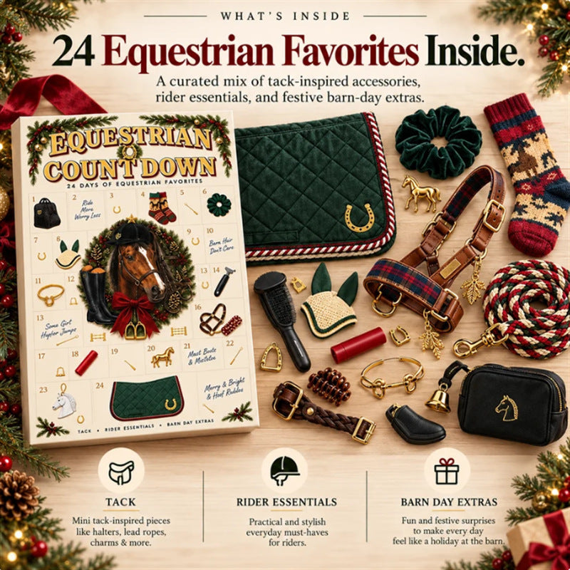 Christmas Kickoff 49% Off - 2026 Days Of Equestrian Blind Box - 24-day Festive Countdown, Equestrian Themed Collectible Miniatures Blind Box - Gift For Horse Lovers