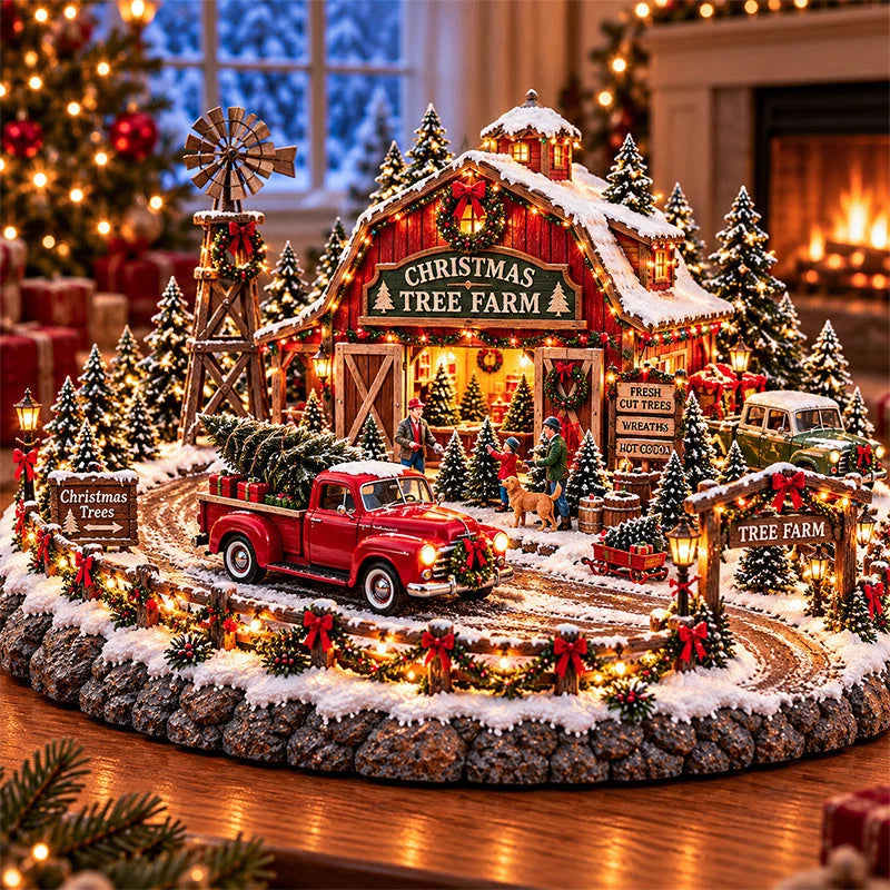 ✨🔥Last Day 49% OFF🔥🚗🎄 Christmas Classic Gas Station Village™ – Lighted Vintage American Gas Station with Classic Cars
