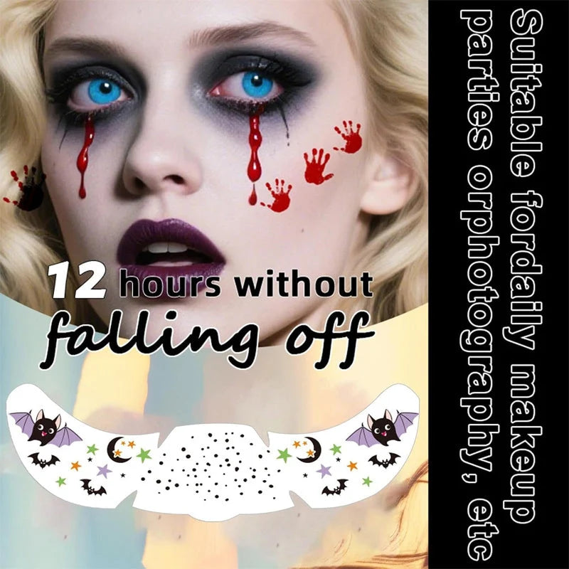 🎃👻 50% OFF TODAY! 3 pcs　Create a Spooky Halloween Look in Seconds — No Messy Face Paint, Just Easy Water-Transfer Tattoos!