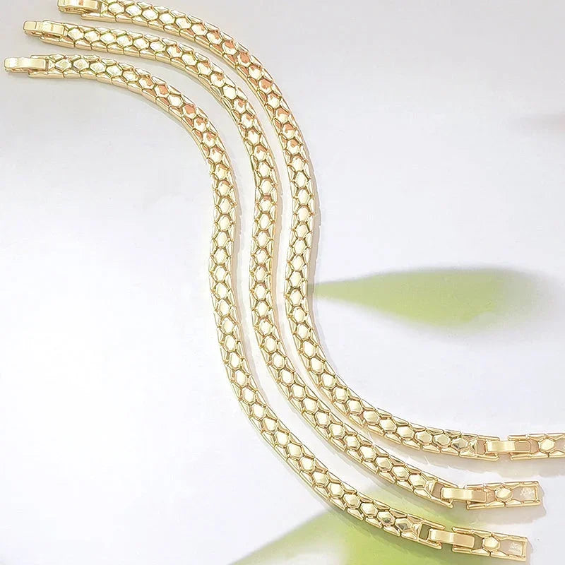 ✨ Double Win: Buy 2 Get 1 Free + 50% Off 💫 Gold Snake-scale Chain Bracelet – Liquid Shine, Textured Luxe 🌟