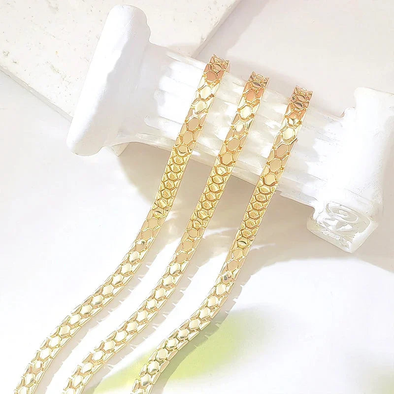 ✨ Double Win: Buy 2 Get 1 Free + 50% Off 💫 Gold Snake-scale Chain Bracelet – Liquid Shine, Textured Luxe 🌟