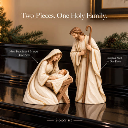 The First Christmas — Ivory & Gold Holy Family Nativity Set