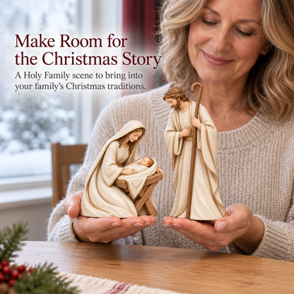The First Christmas — Ivory & Gold Holy Family Nativity Set