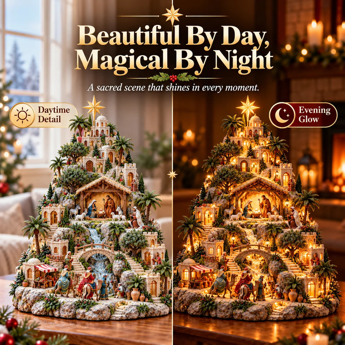 🏷️✝️Lighted Bethlehem Nativity Village — A Glowing Christmas Story of Faith & Hope