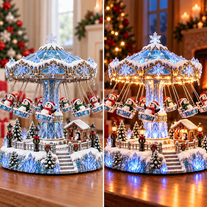 🐧 Penguin Winter Swing Carnival™ – Light-up Rotating Christmas Decoration ❄️✨