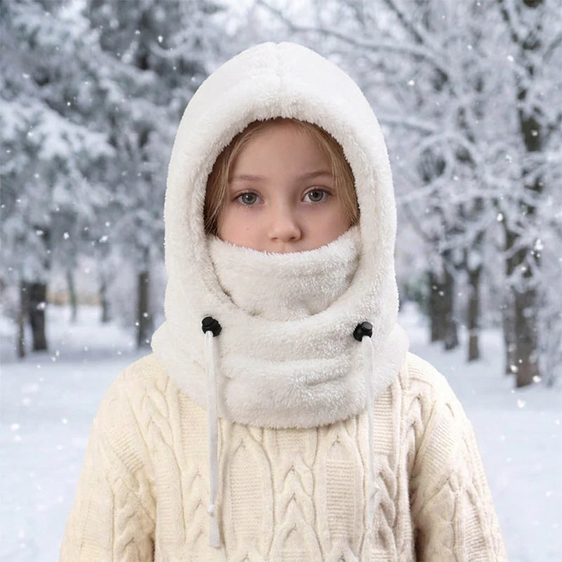 🔥 49% OFF – 3-in-1 Kids' Winter Hood – Soft Fleece Hat, Face Cover & Neck Warmer❄️🧣