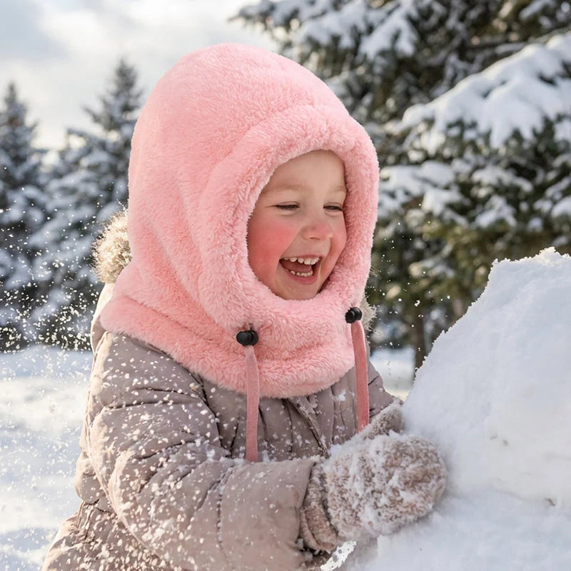 🔥 49% OFF – 3-in-1 Kids' Winter Hood – Soft Fleece Hat, Face Cover & Neck Warmer❄️🧣